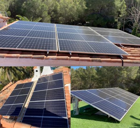 instalación de placas solares en el albor Alfaz del Pi